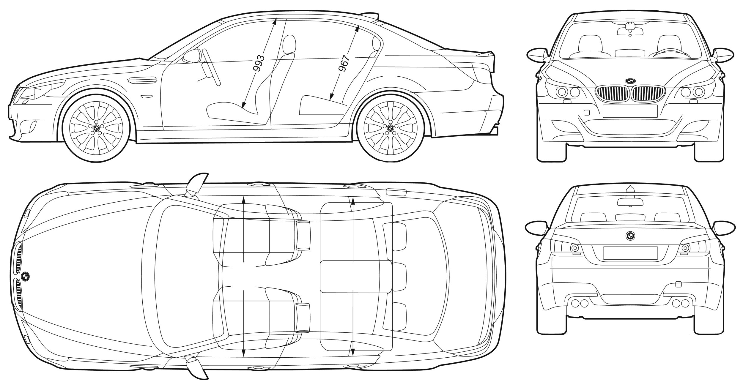 Чертёж машины BMW m5