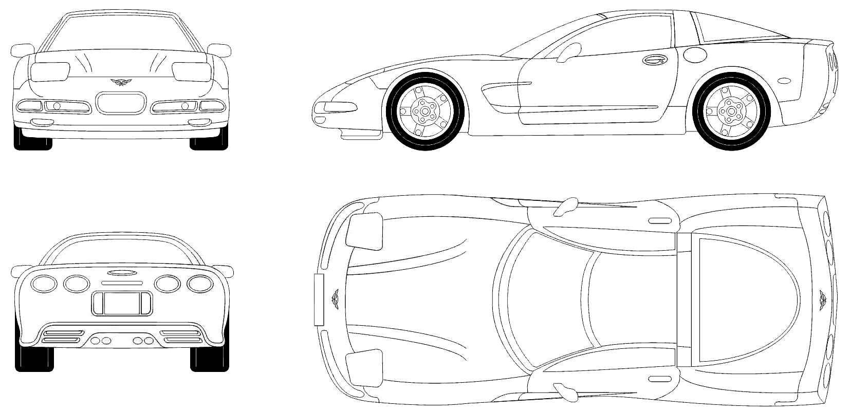 Chevrolet Corvette c5 чертеж