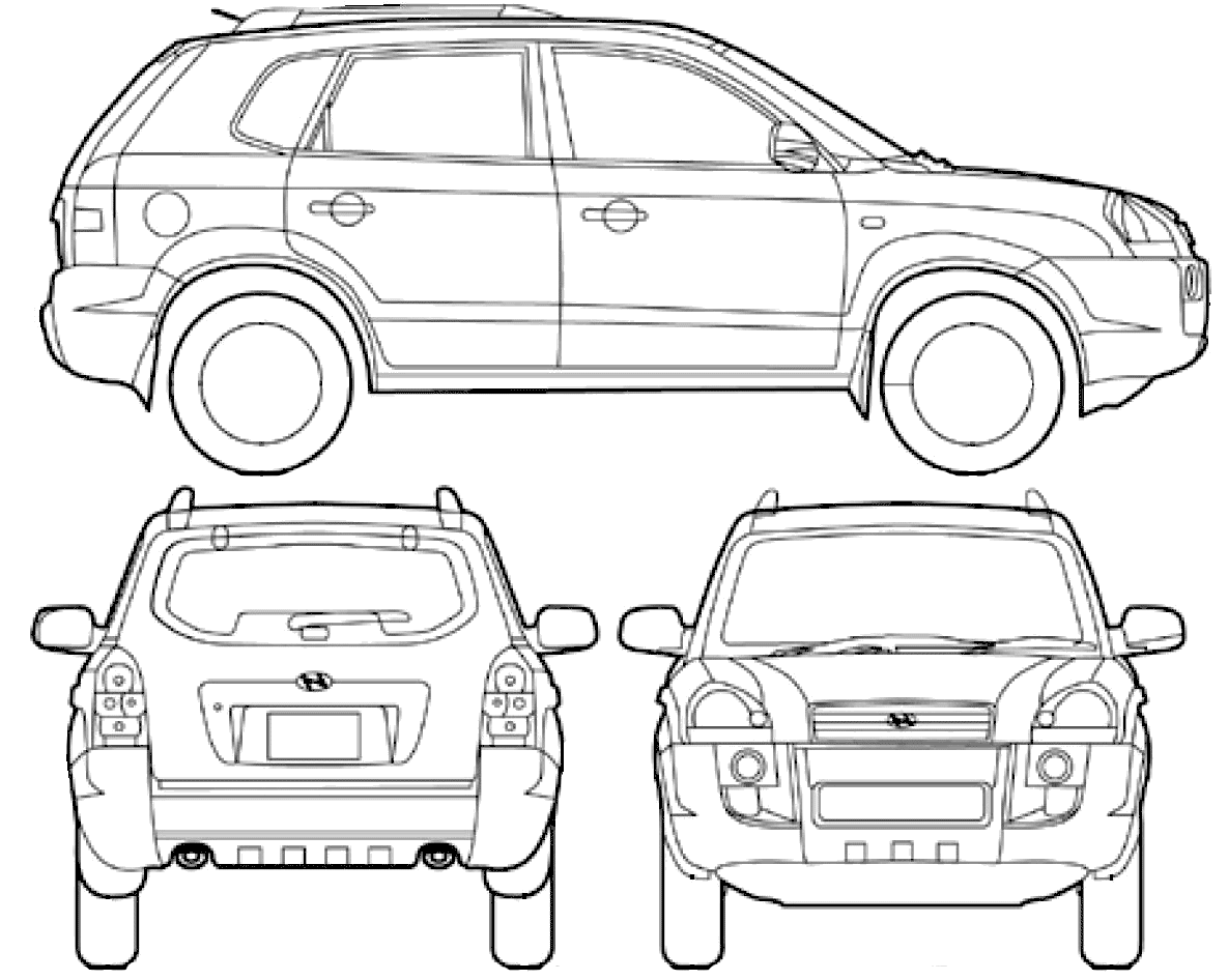 Hyundai Tucson 2008 чертеж