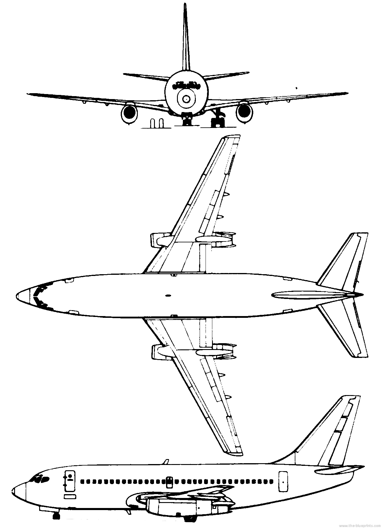 1967 Boeing 737-200 blueprints free - Outlines