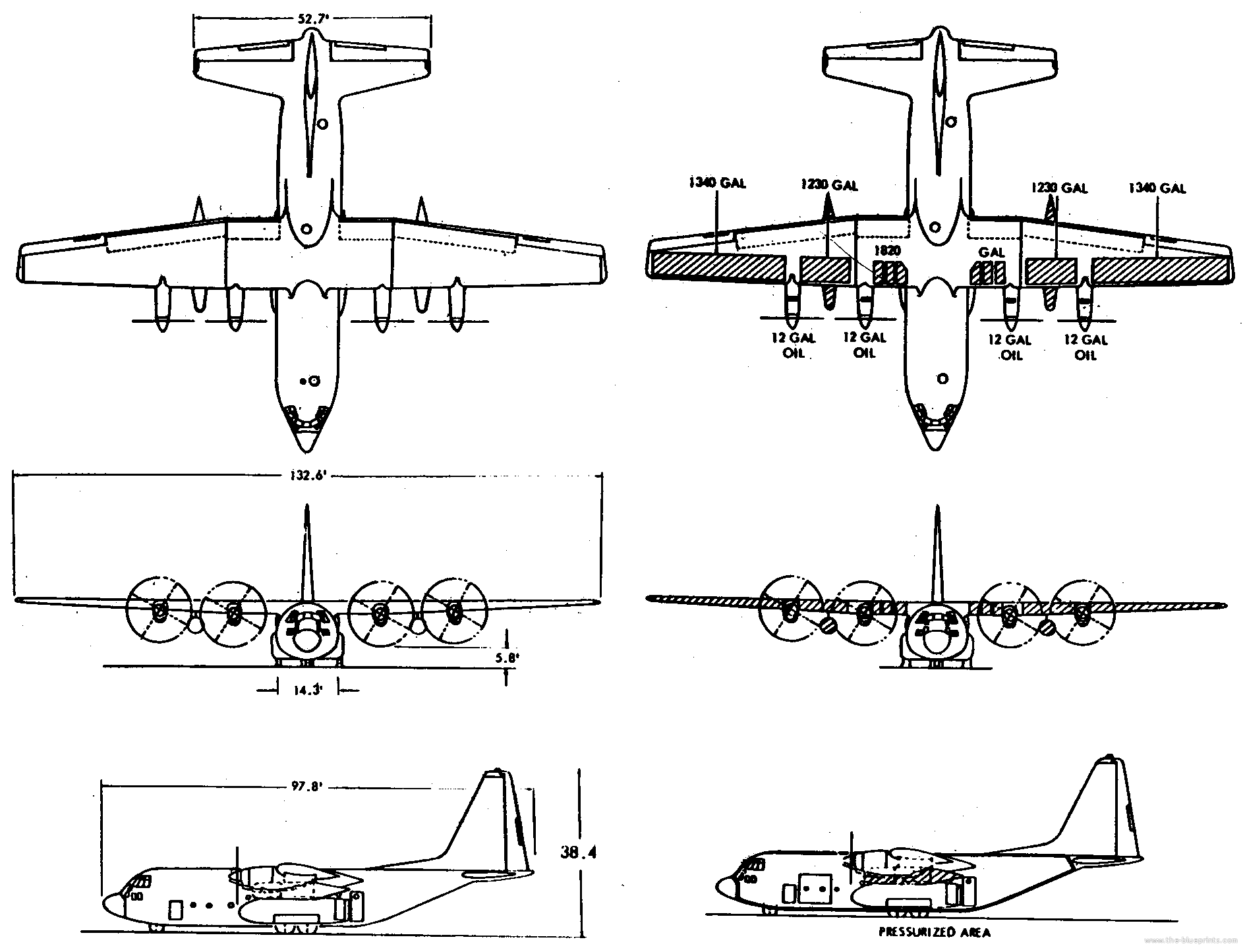 Lockheed C-130 templates views. airplane blueprints. blueprints. 