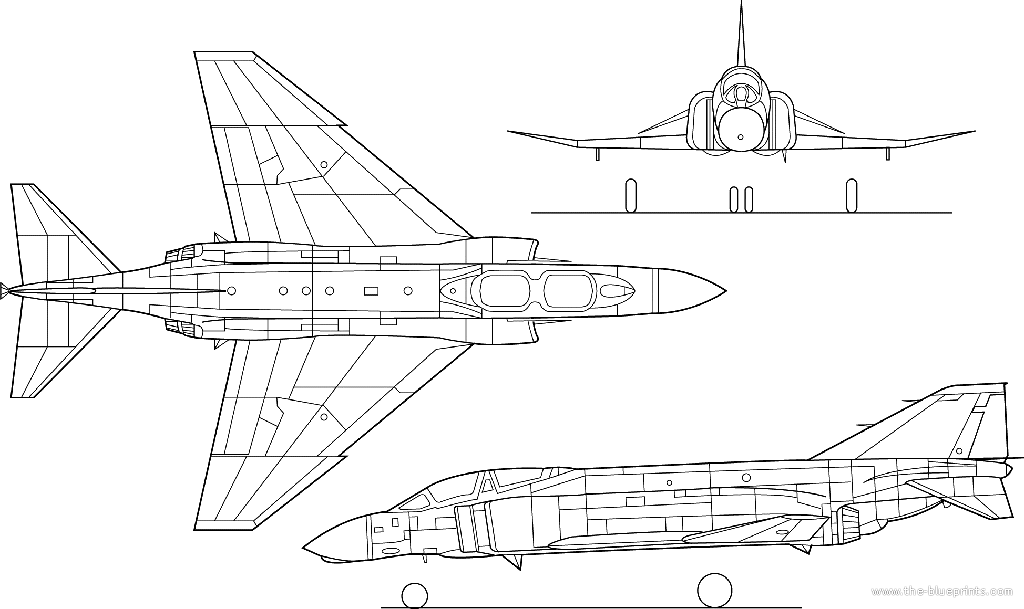 McDonnell Douglas F4 Phantom blueprints free - Outlines