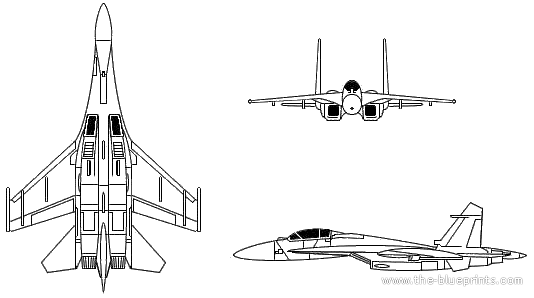 Sukhoi SU 27 Flanker Blueprints Free Outlines