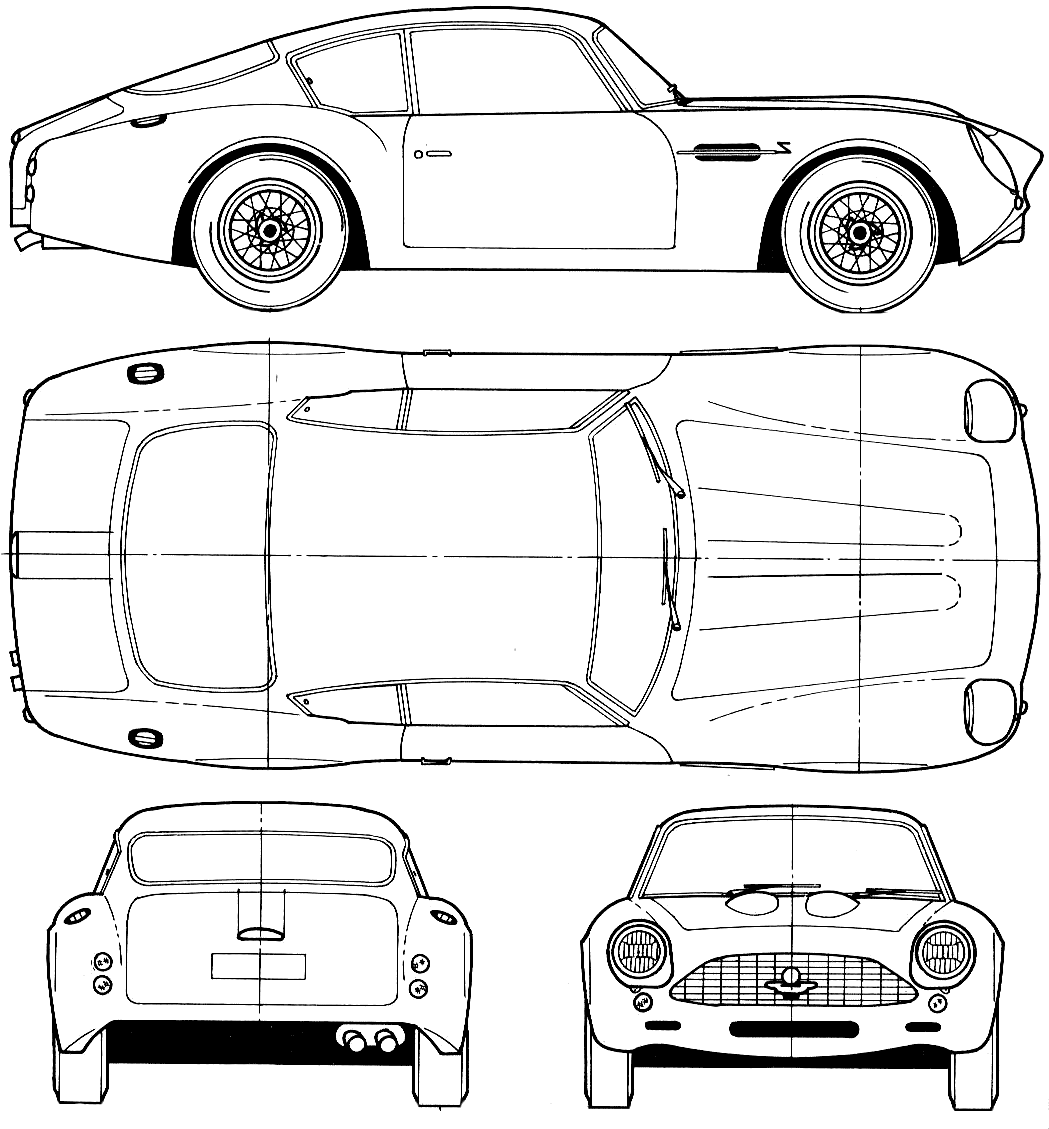 Aston Martin DB4 GT Zagato blueprints