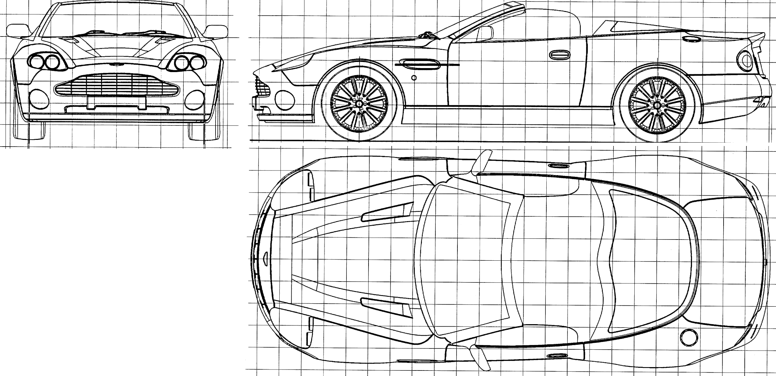 Aston Martin DB7 Zagato Convertible blueprints