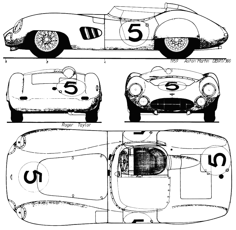 Aston Martin DBR1 blueprints