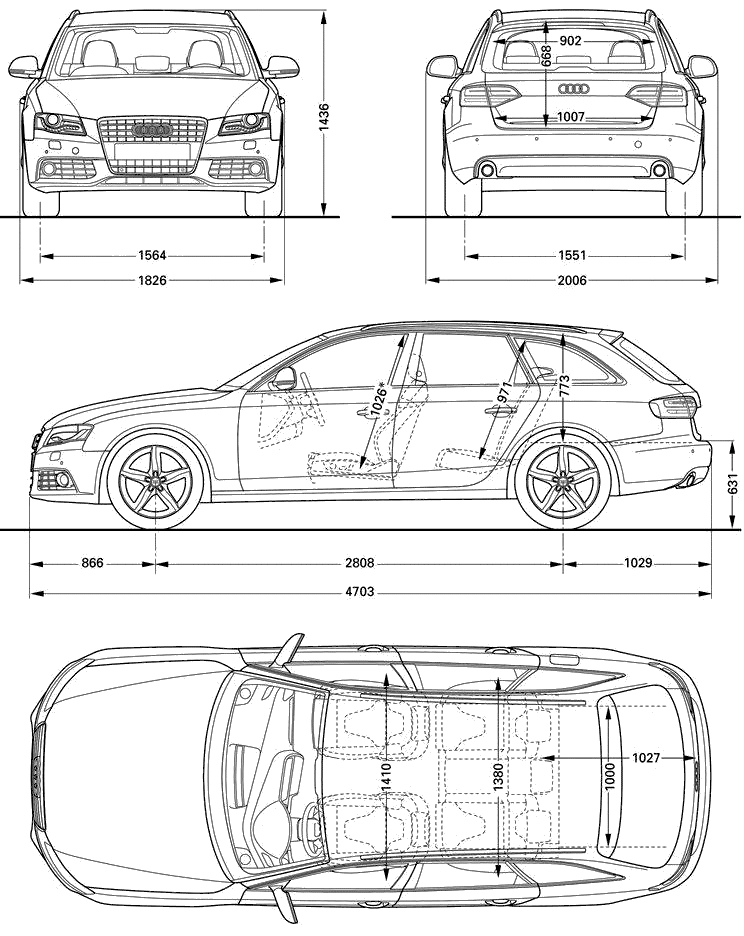 Audi A4 Avant vector drawing