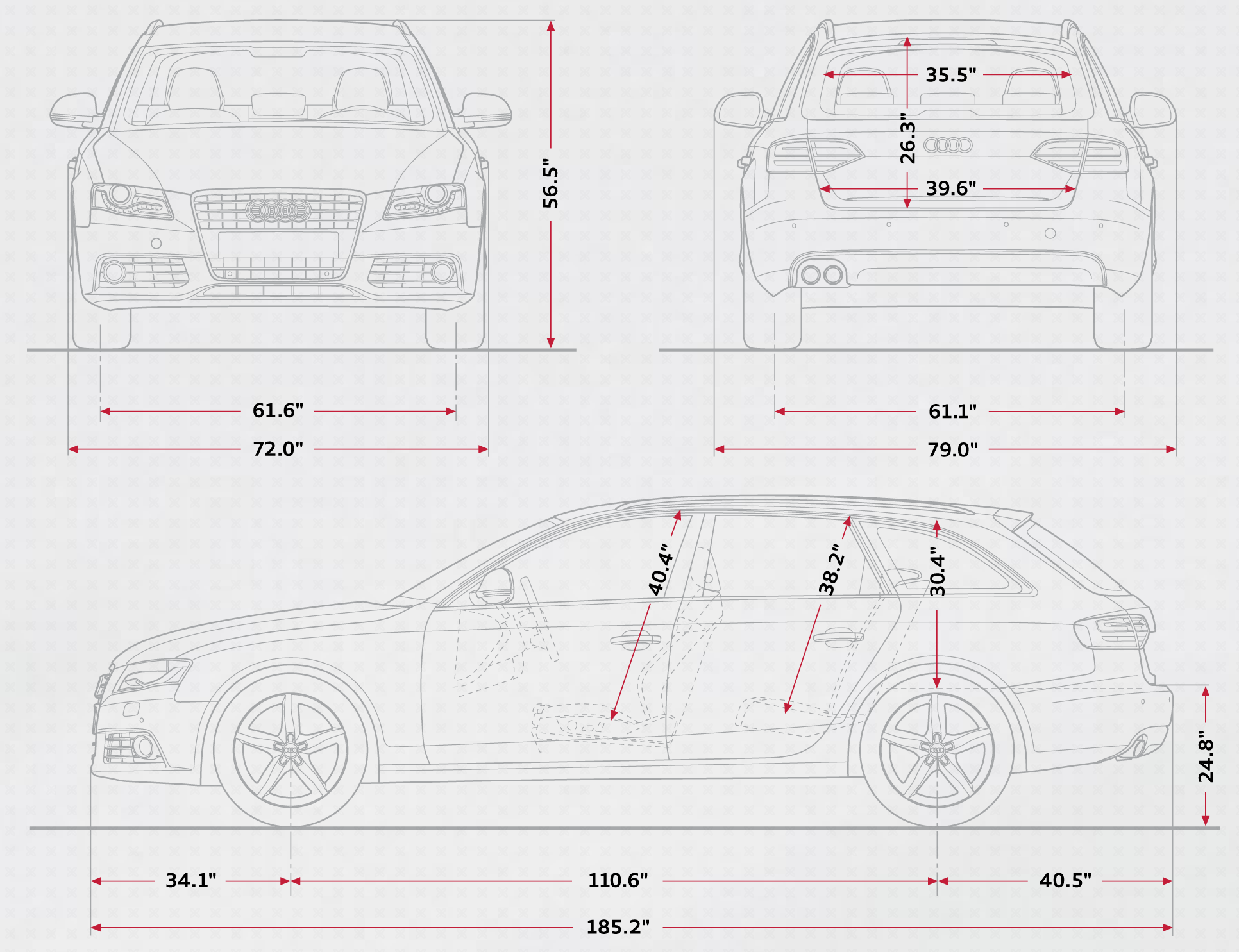 2009 Audi A4 B8 (Typ 8K) Avant Wagon blueprints free - Outlines
