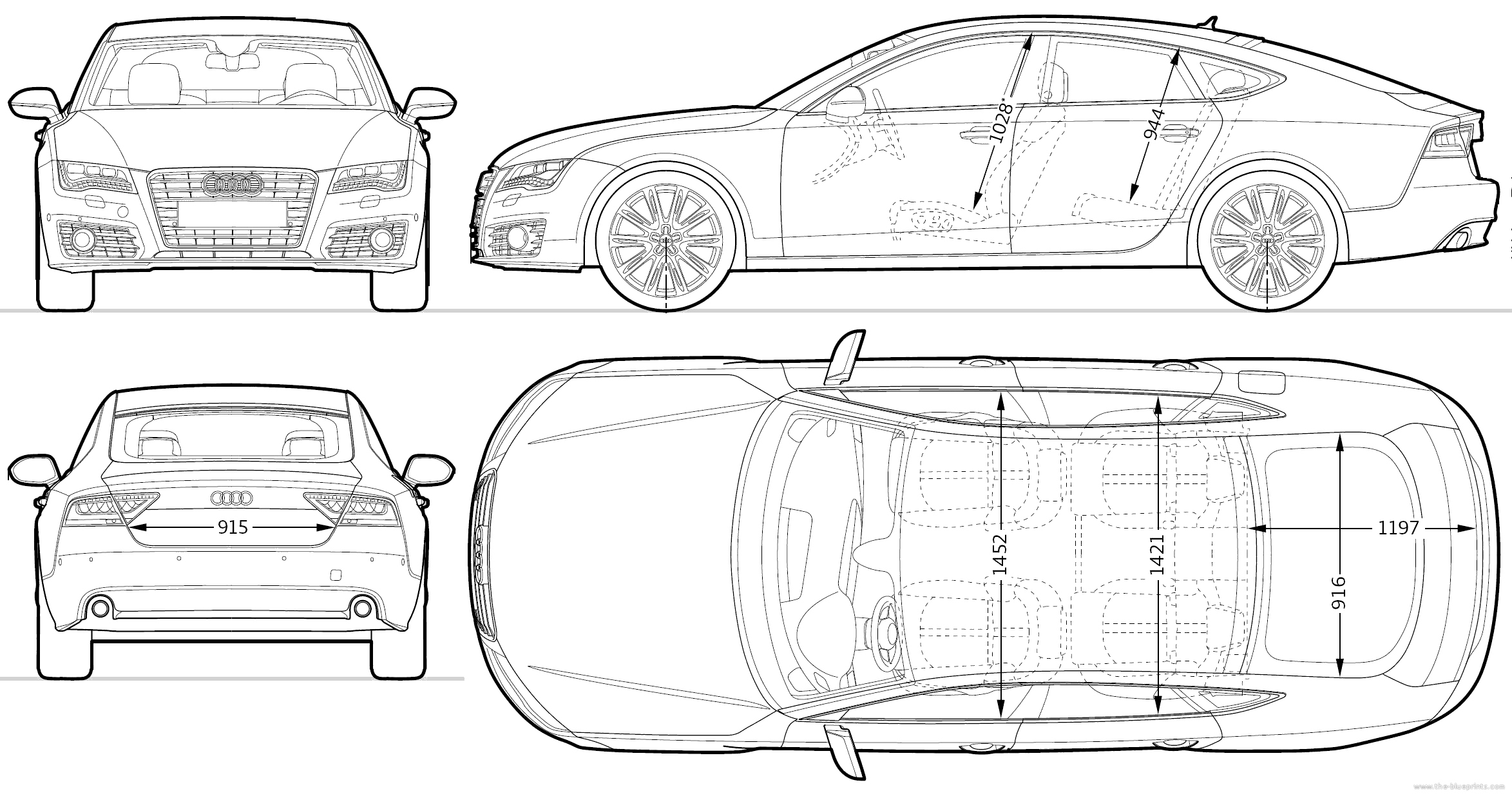 Audi a5 Sportback чертеж