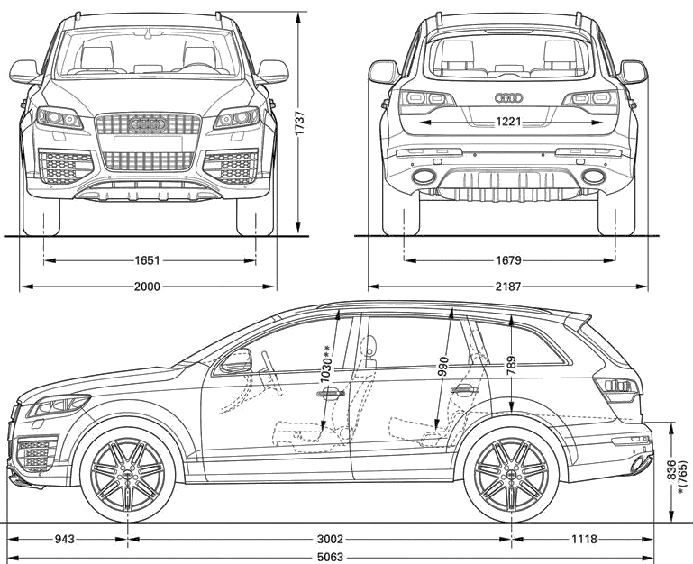 2006 Audi Q7 V12 Tdi Suv Blueprints Free Outlines