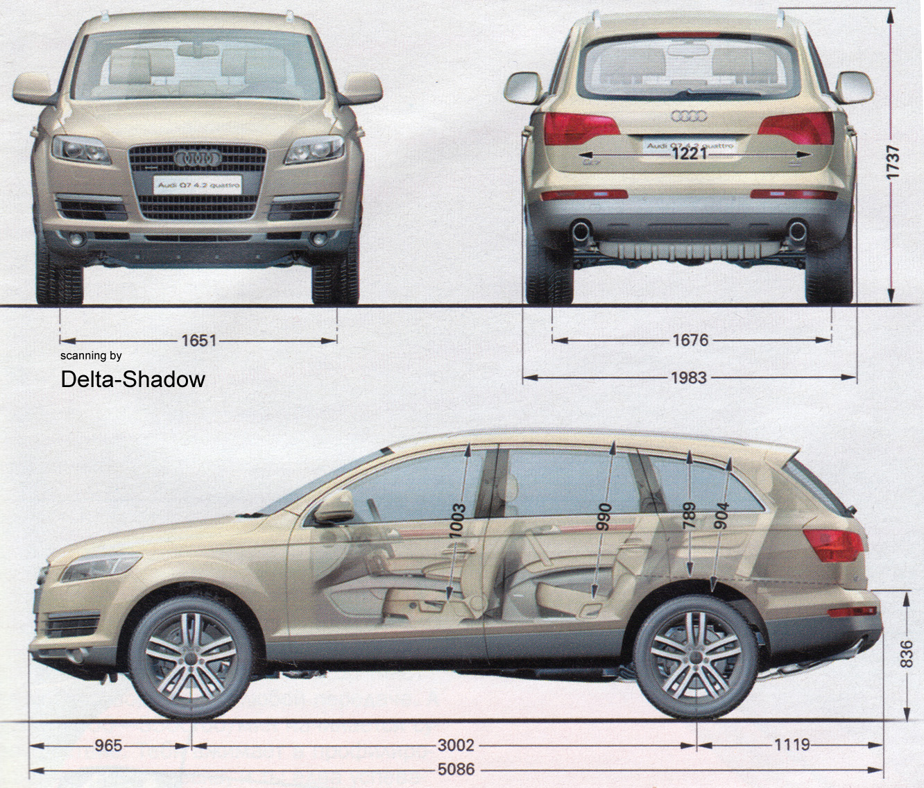 2006 Audi Q7 Suv Blueprints Free Outlines