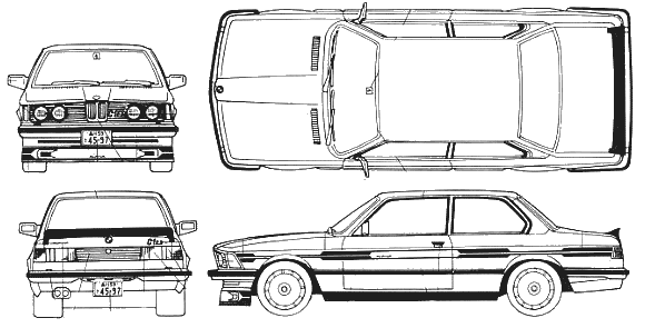 1978 Bmw 3 Series E21 323 Alpina Coupe Blueprints Free Outlines