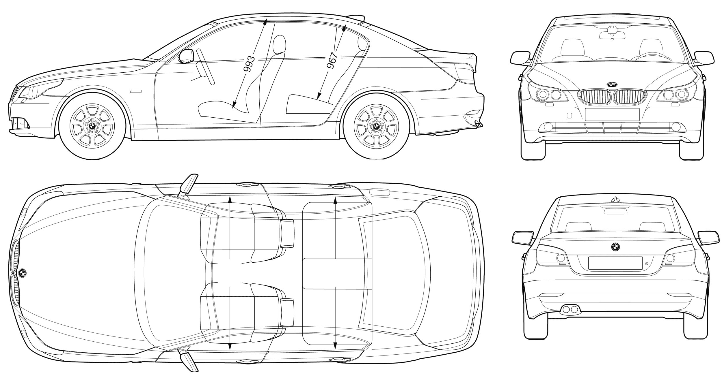 BMW M3 (1988) Blueprints Vector Drawing Bmw blueprints e60 series sedan
2003