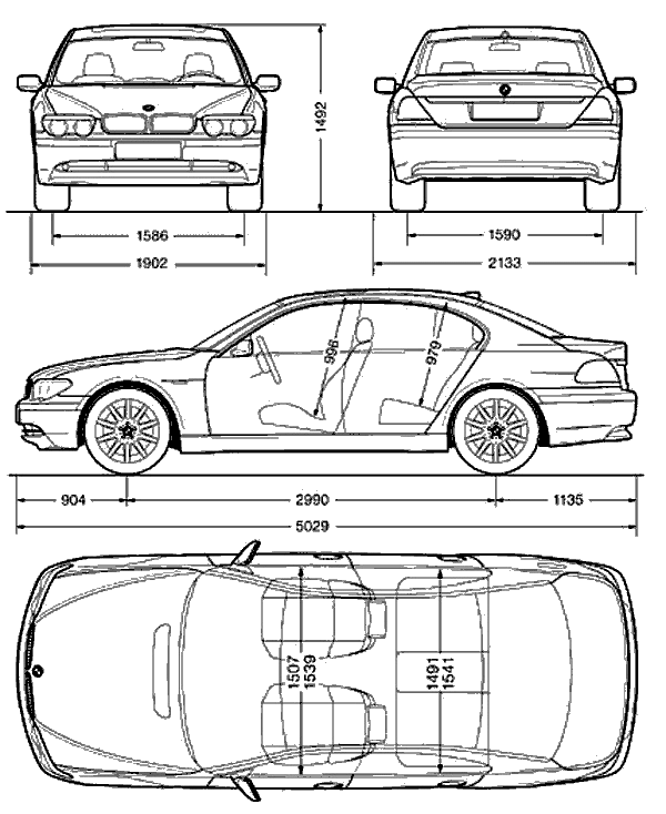 BMW 7-Series 745i (E65) Blueprints Vector Drawing 745i e65 blueprint
blueprintbox 745il