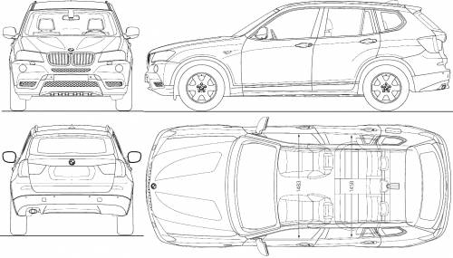 BMW X1 E84 vector drawing