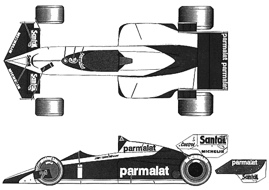 1983 Brabham BT52 F1 Formula v3 blueprints free - Outlines