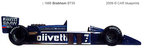 1986 Brabham BT55 F1 Formula v2 blueprints free - Outlines