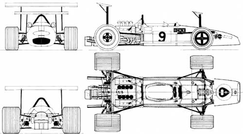 1968 Brabham BT26 F1 GP Formula blueprints free - Outlines