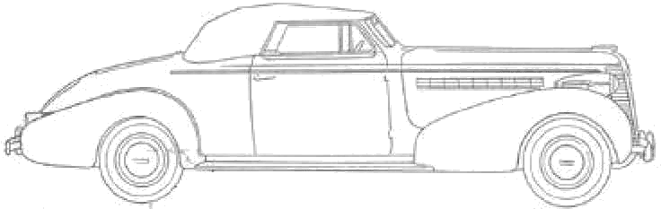 1937 Buick Century Model 66c Cabriolet blueprints free - Outlines
