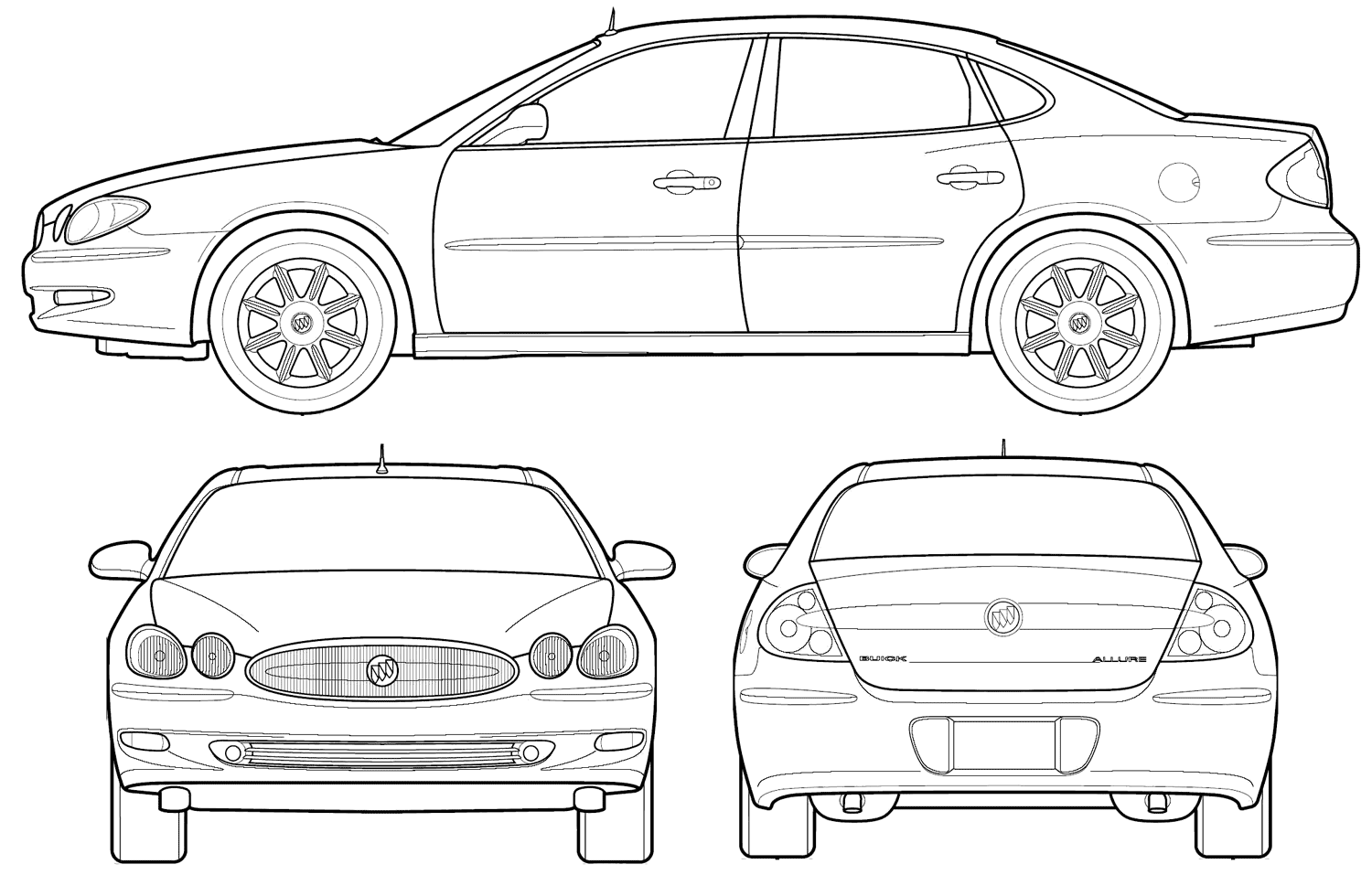 Honda Civic 6 седан рисунок для выжигания