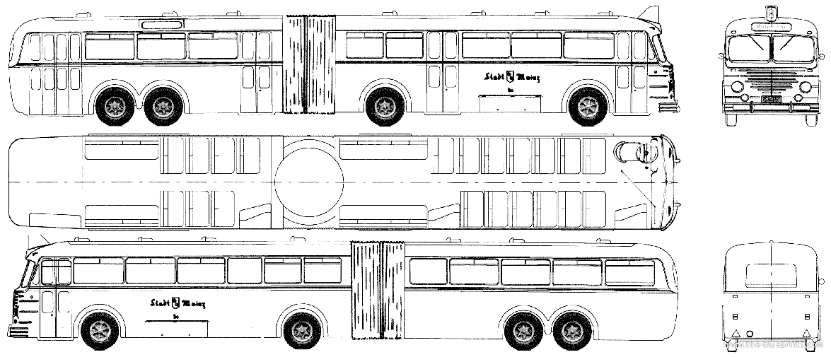 Bussing 6500T Gelenkbus blueprints