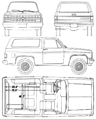 98-as Chevrolet Blazer Műszaki Rajz
