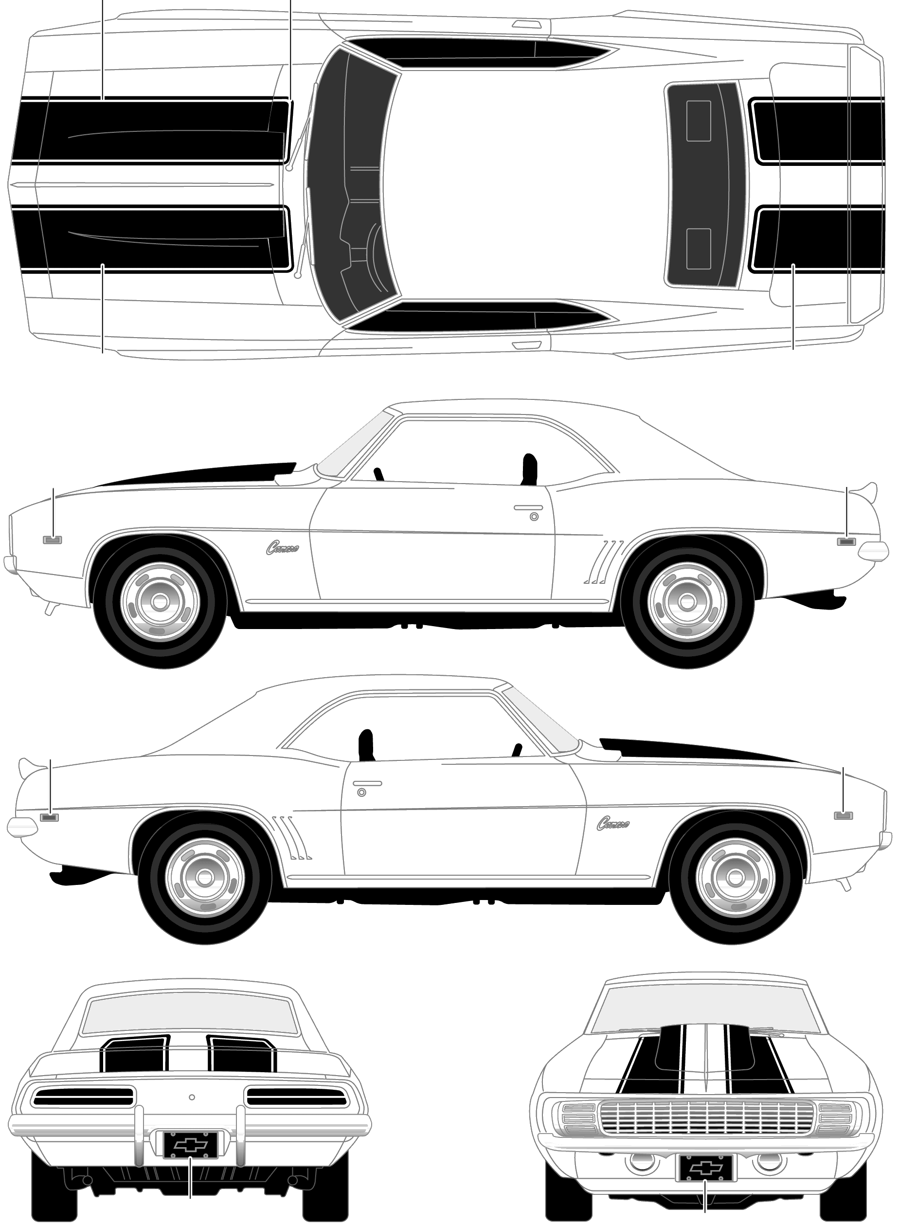 Chevrolet Camaro Z-28 SS blueprints