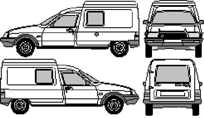 2007 Citroen Jumpy Combi L1 H1 Minivan drawings - download vector  blueprints - Outlines