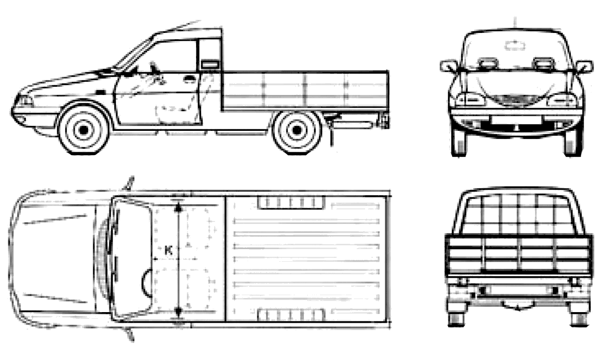 Dacia 1307 Drop Side blueprints