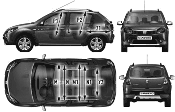 Special design cover fits Dacia Sandero Stepway 2009-heden Gulf