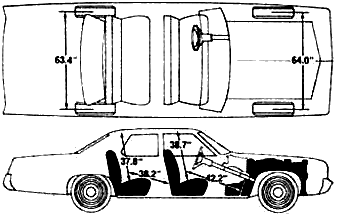 1974 dodge monaco dimensions 4 Dodge Monaco Brougham Hardtop Sedan blueprints free - Outlines
