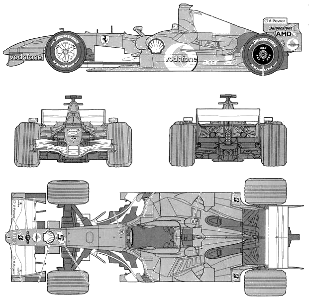 Ferrari 248 F1 GP blueprints. car blueprints. 