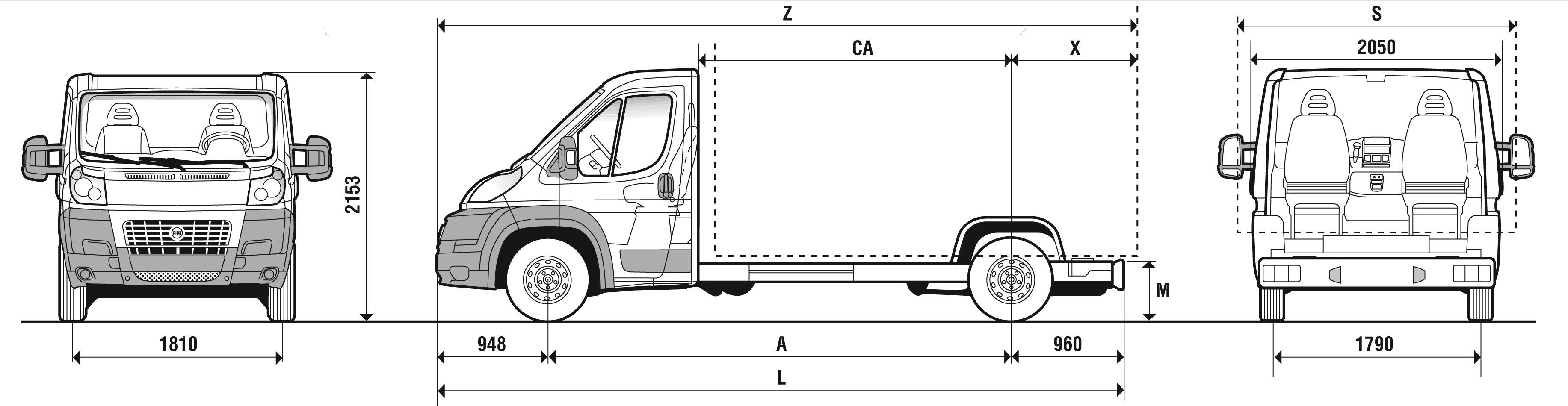 2007 Fiat Ducato Maxi Platform Heavy Truck blueprints free - Outlines