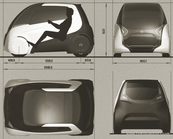 Fiat Mio Hatchback blueprints free - Outlines