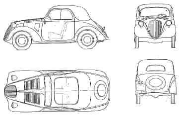 1946 Fiat 500 Topolino Coupe V2 Blueprints Free Outlines 1946 Fiat 500 Topolino Coupe V2 Blueprints Free Outlines