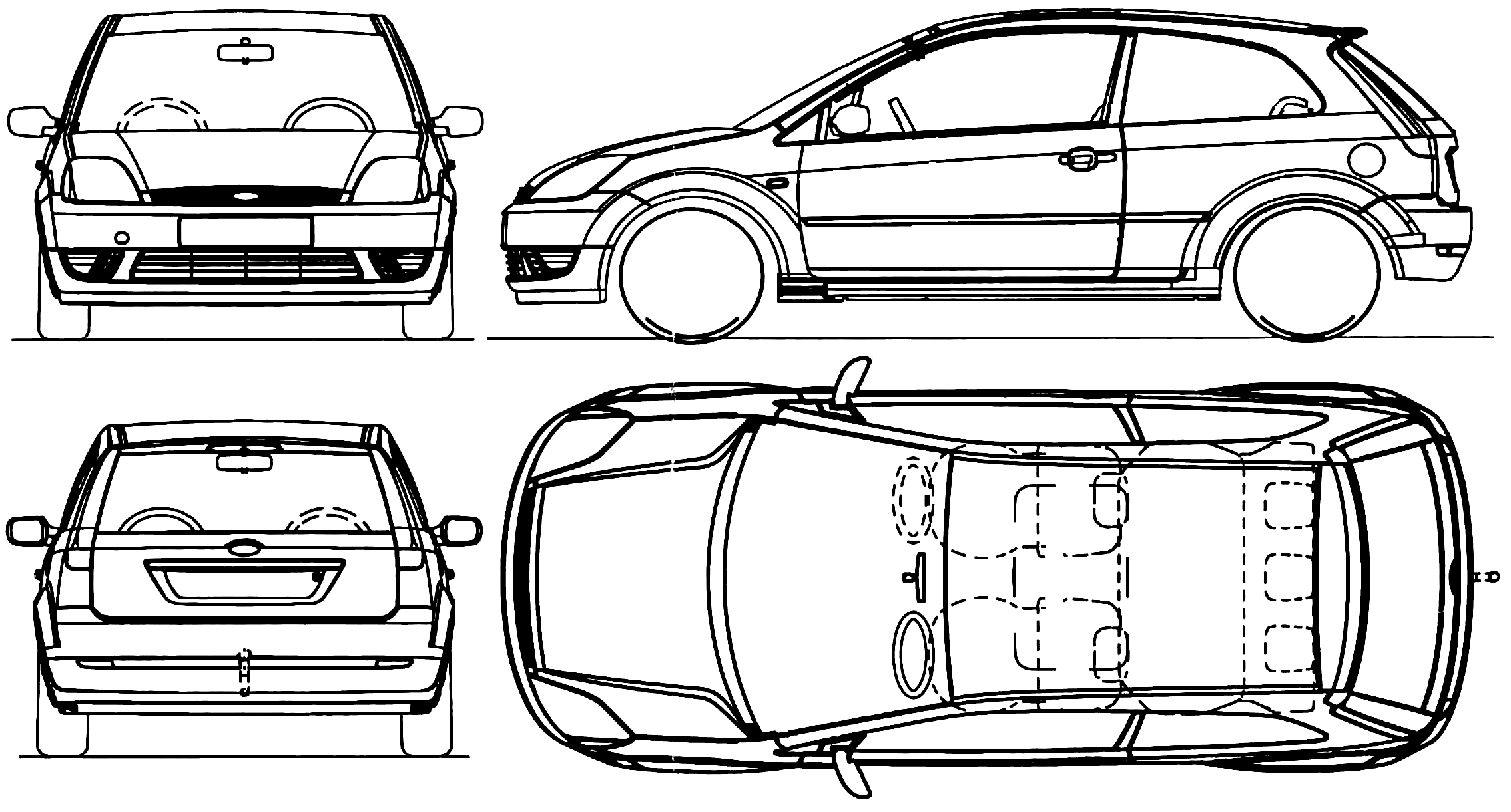 Ford Focus 1 sedan Blueprints