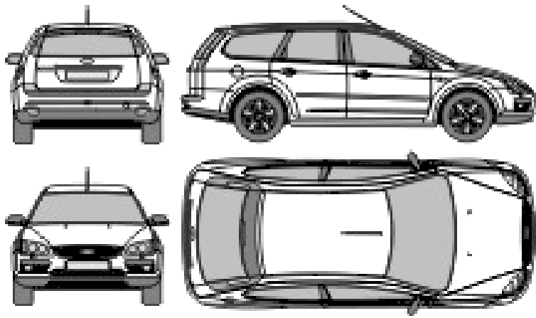 2006 Ford Focus II Wagon Blueprints Free Outlines