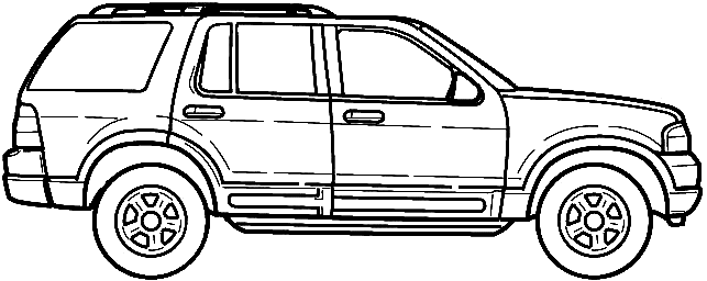2002 Ford Explorer SUV blueprints free - Outlines
