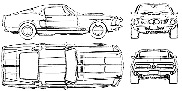 Classic 1968 Mustang Drawings
