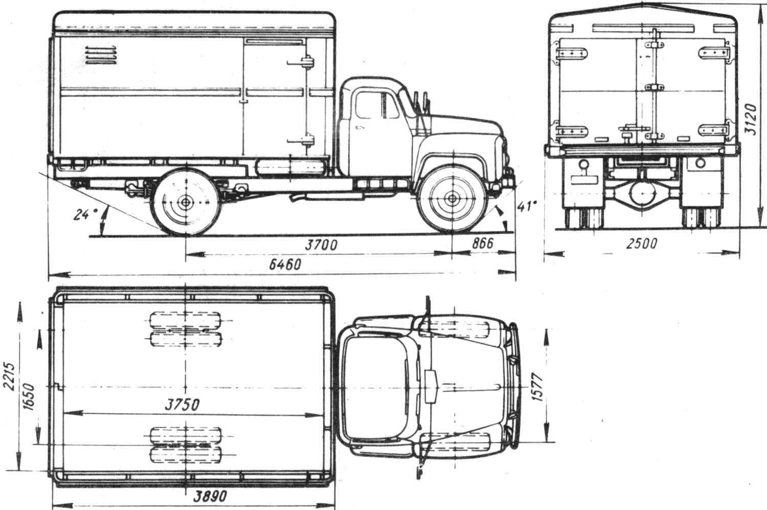 GAZ 52-01 GZSA-891 blueprints