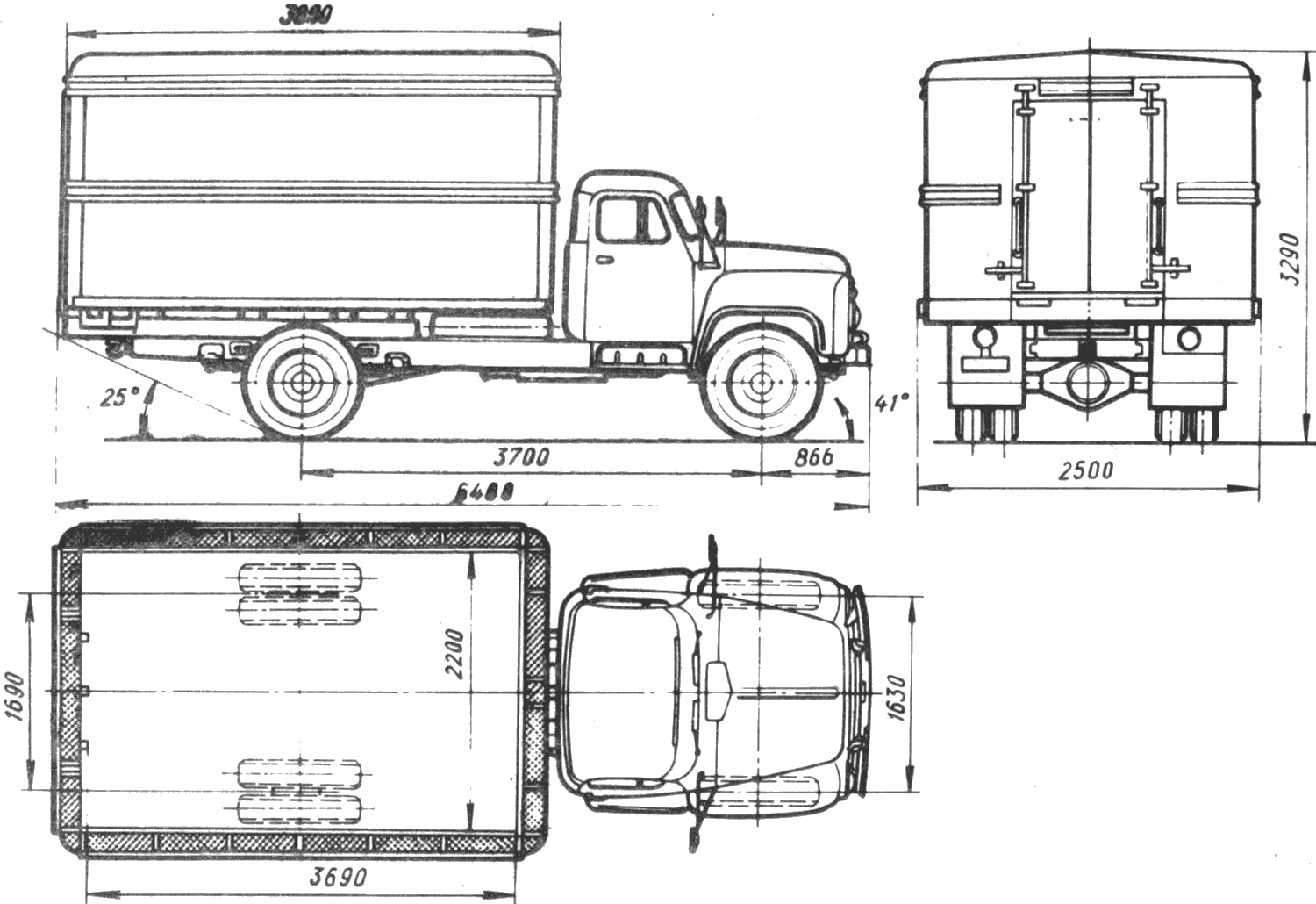 GAZ 53A GZSA-950 blueprints