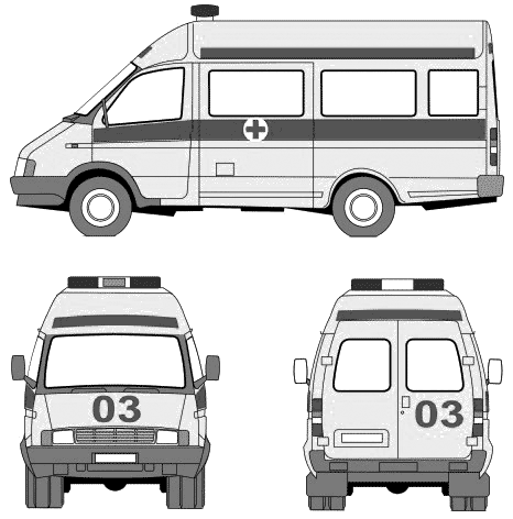 GAZ 3221 Ambulance blueprints