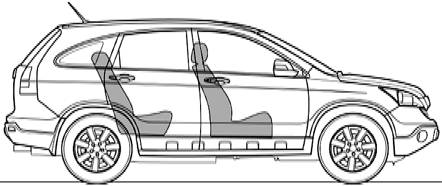 2004 Honda CRV SUV blueprints free Outlines