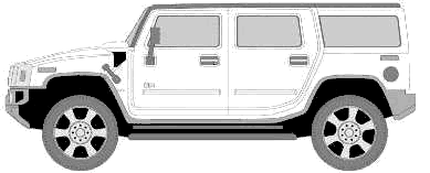 2003 Hummer H2 SUV blueprints free - Outlines
