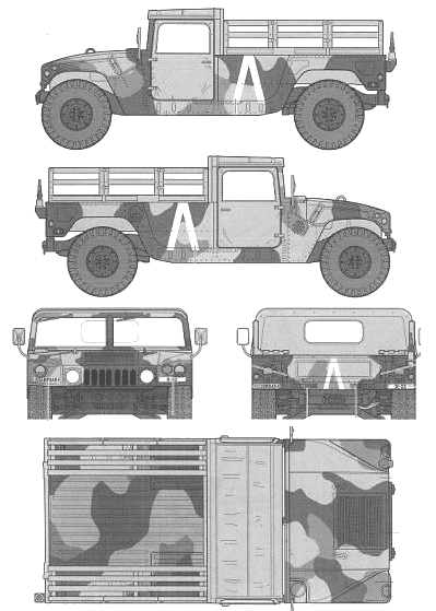 Hummer M998 Humvee Cargo blueprints