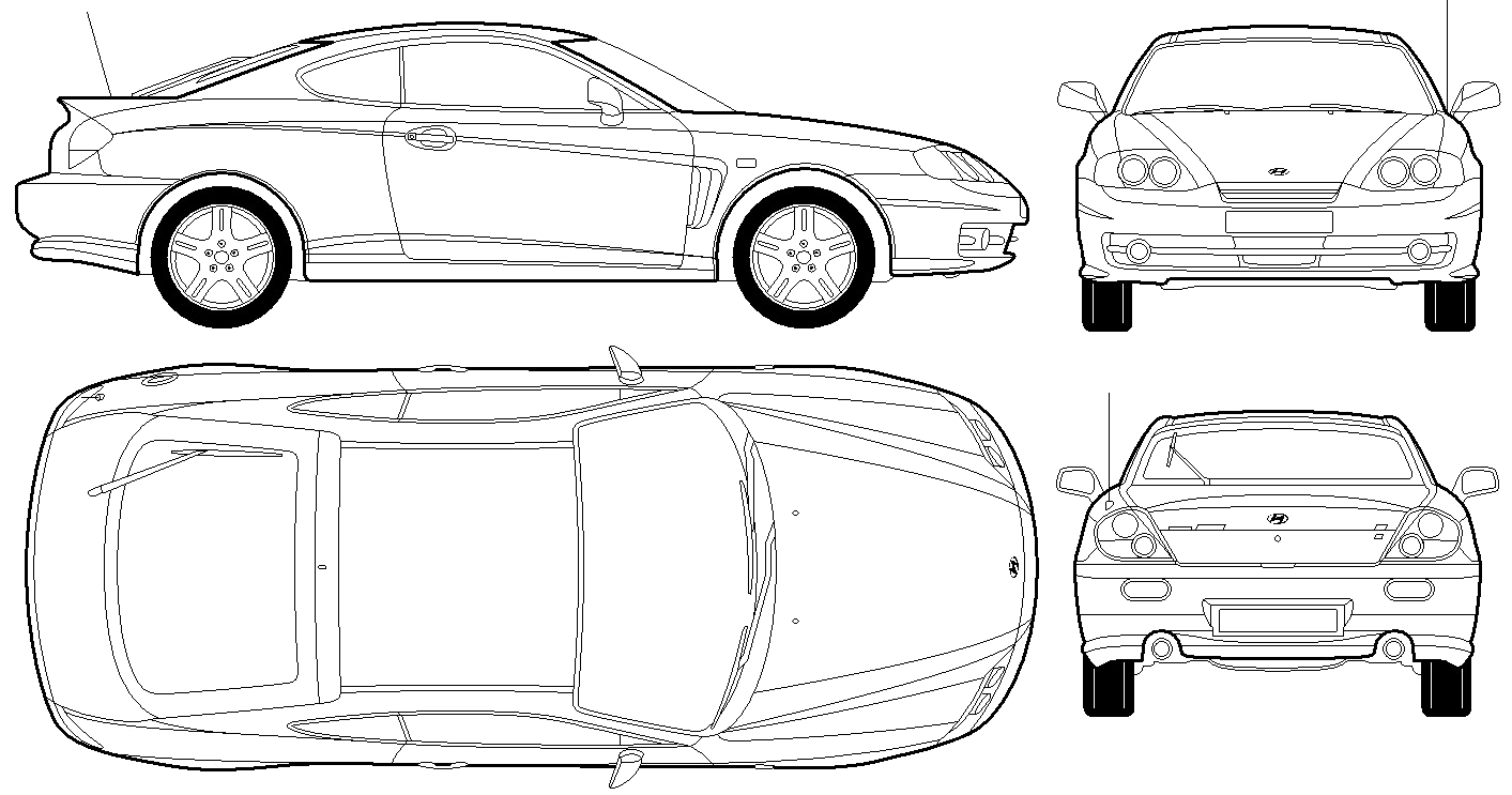 Развёртка Hyundai Coupe 2002
