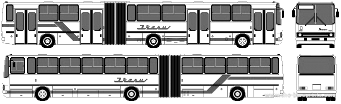 2003 Ikarus 283.01 Bus blueprints free - Outlines