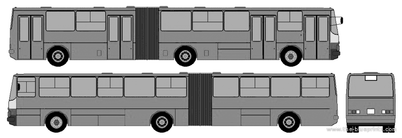 2003 Ikarus 283.01 Bus blueprints free - Outlines