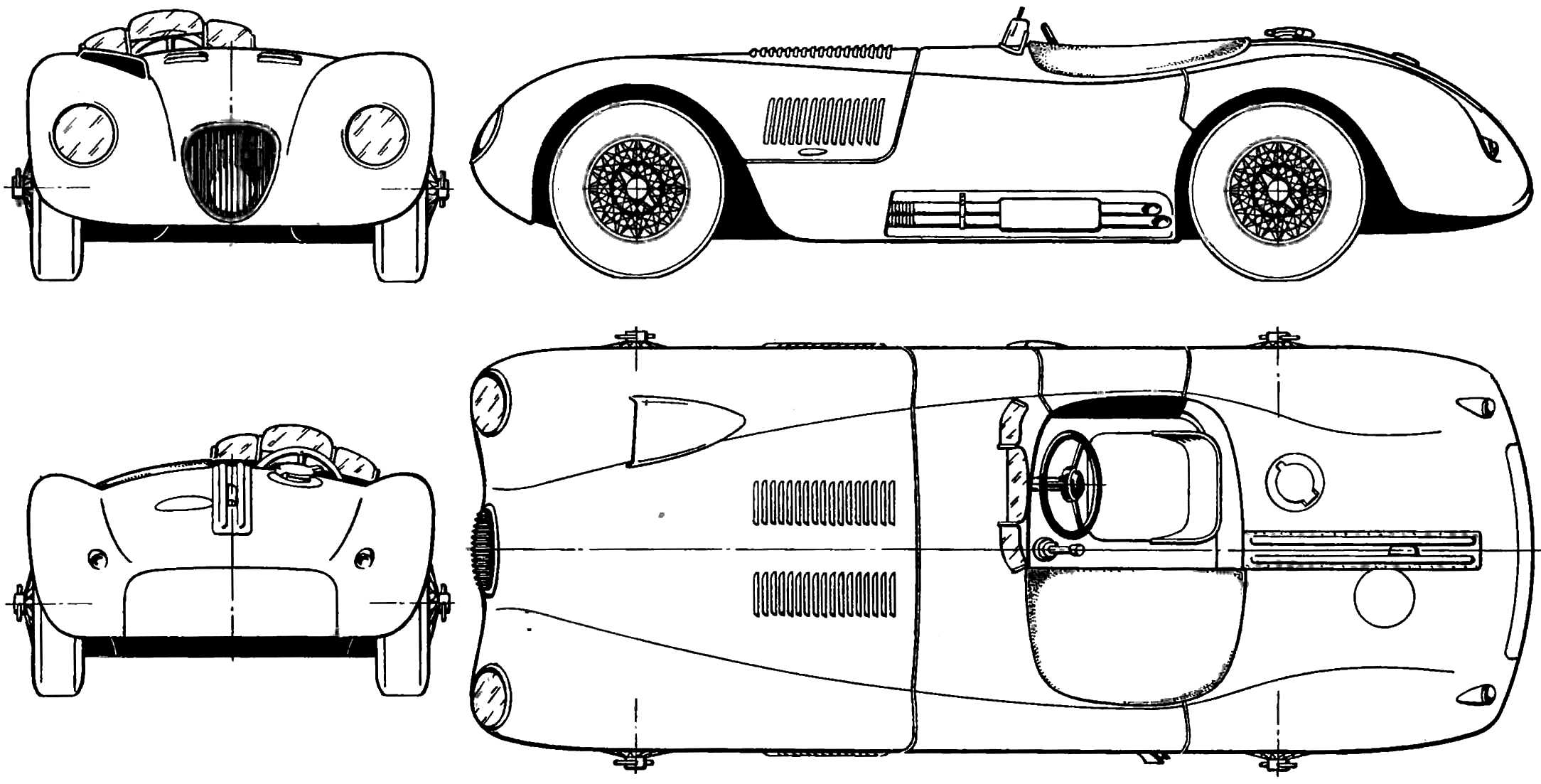 Jaguar C-Type blueprints