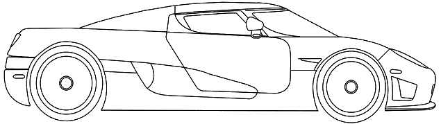 2008 Koenigsegg CCXR Coupe v2 blueprints free - Outlines